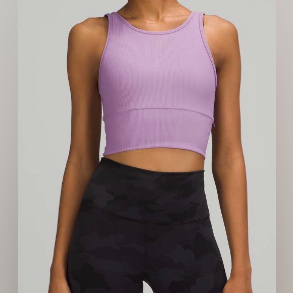 Nwot New Lululemon Power Pivot Tank Top *Rib Wisteria Purple